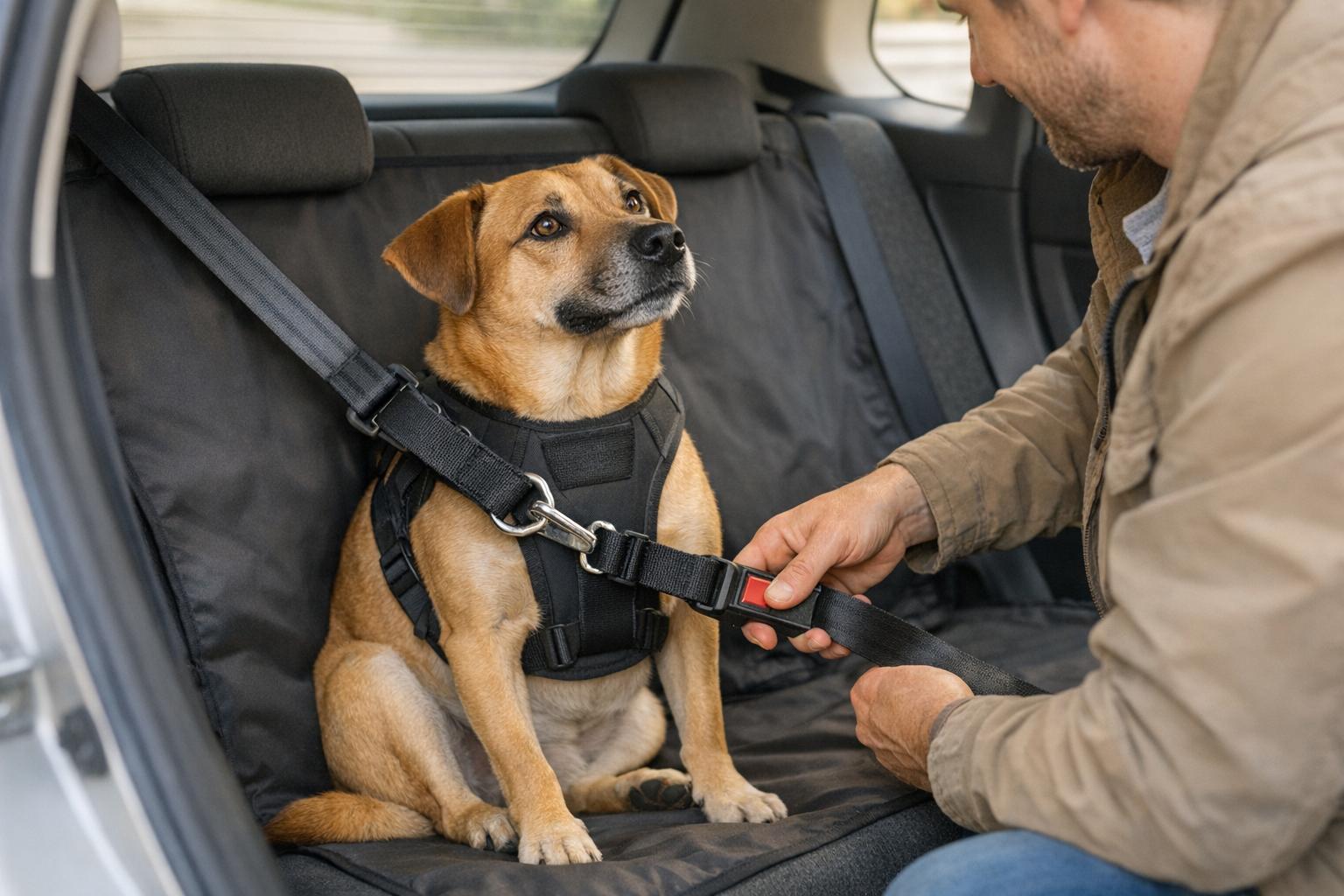 Hond veilig in de auto vervoeren met reiskooi en harnas - TIERLO