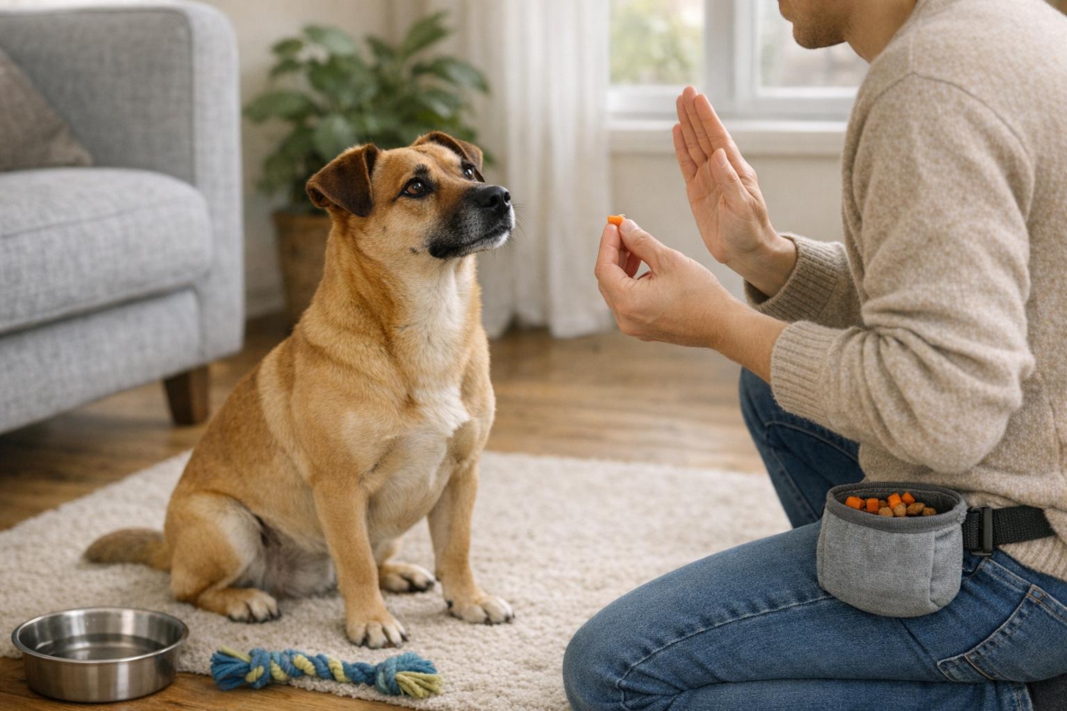 Hond krijgt een snack als beloning tijdens de training - beloningstraining met snacks bij TIERLO