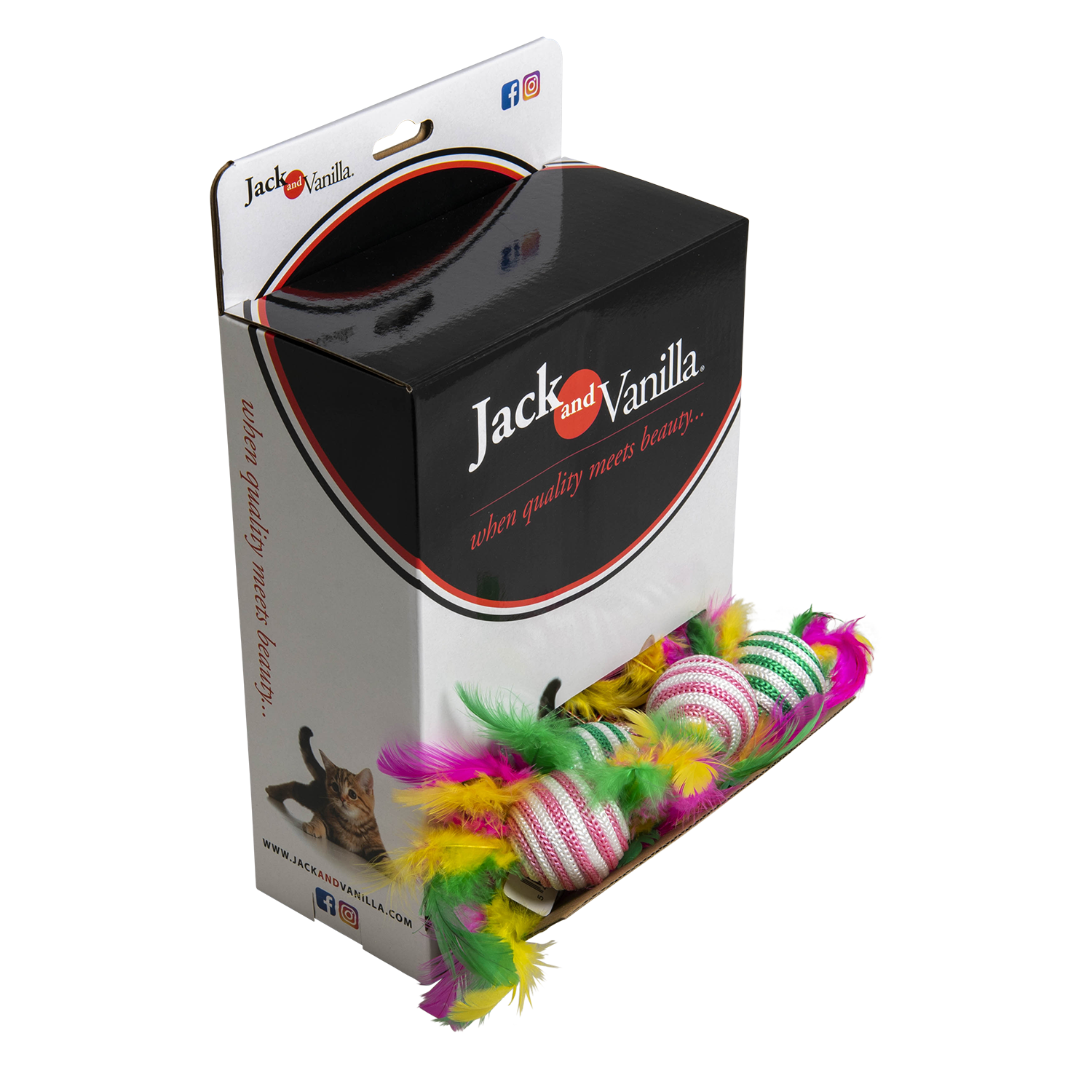 Jack and Vanilla Kattenspeeltje House of Colors Cat Toys - 12x4,5x4,5cm - Meerkleurig