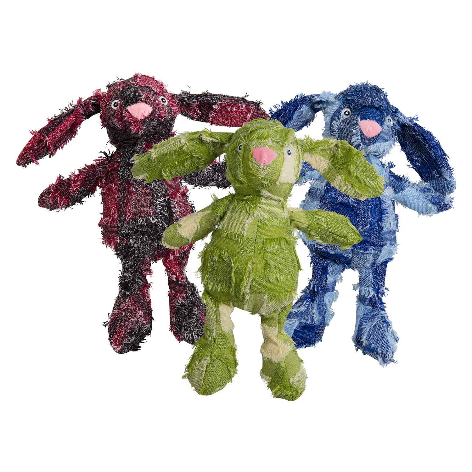 Jack and Vanilla Hondenspeeltje Timeless Velveties - 34cm - Rood/Groen/Blauw