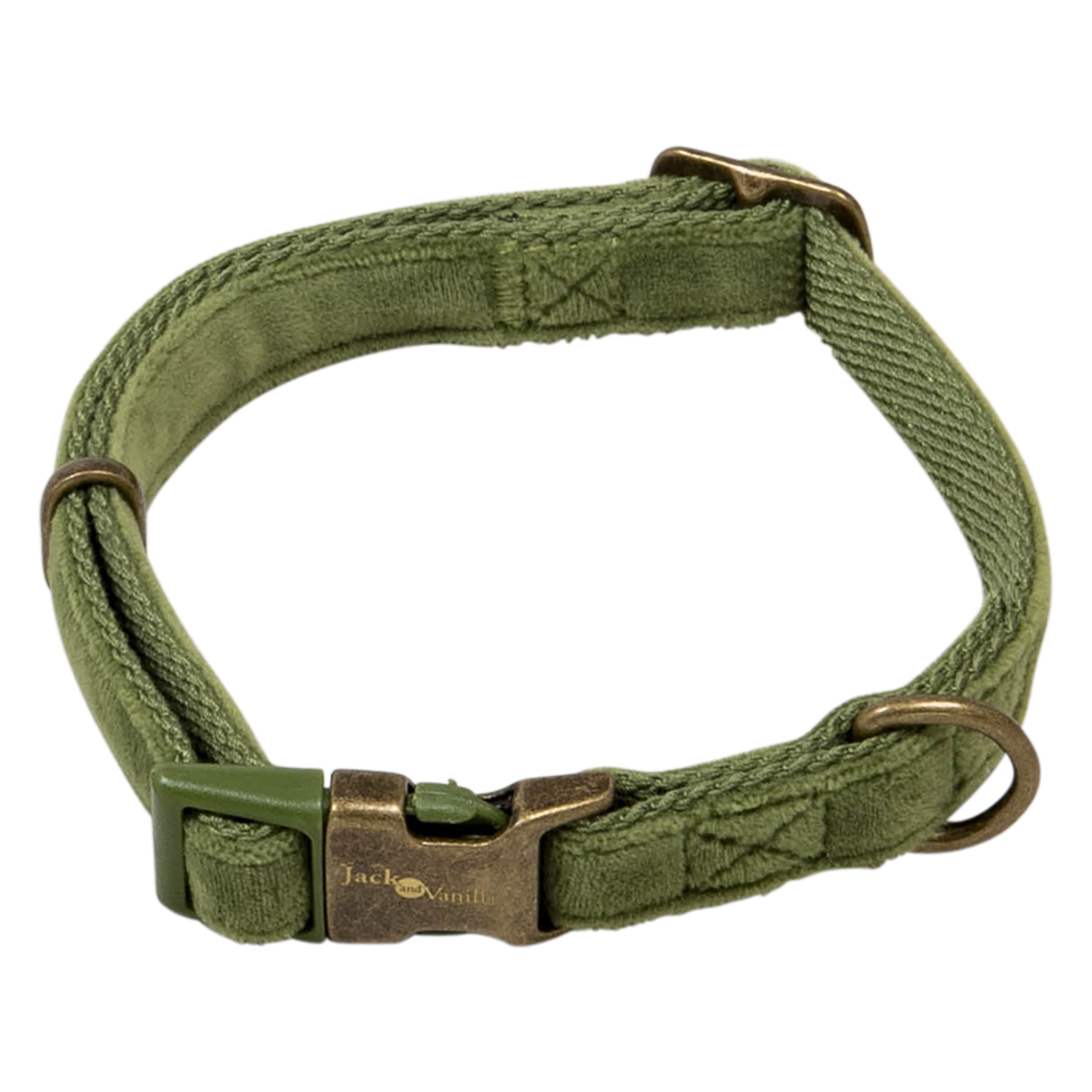 Jack and Vanilla Halsband 5th Avenue Velvet - 15mmx31-46cm - Olijf
