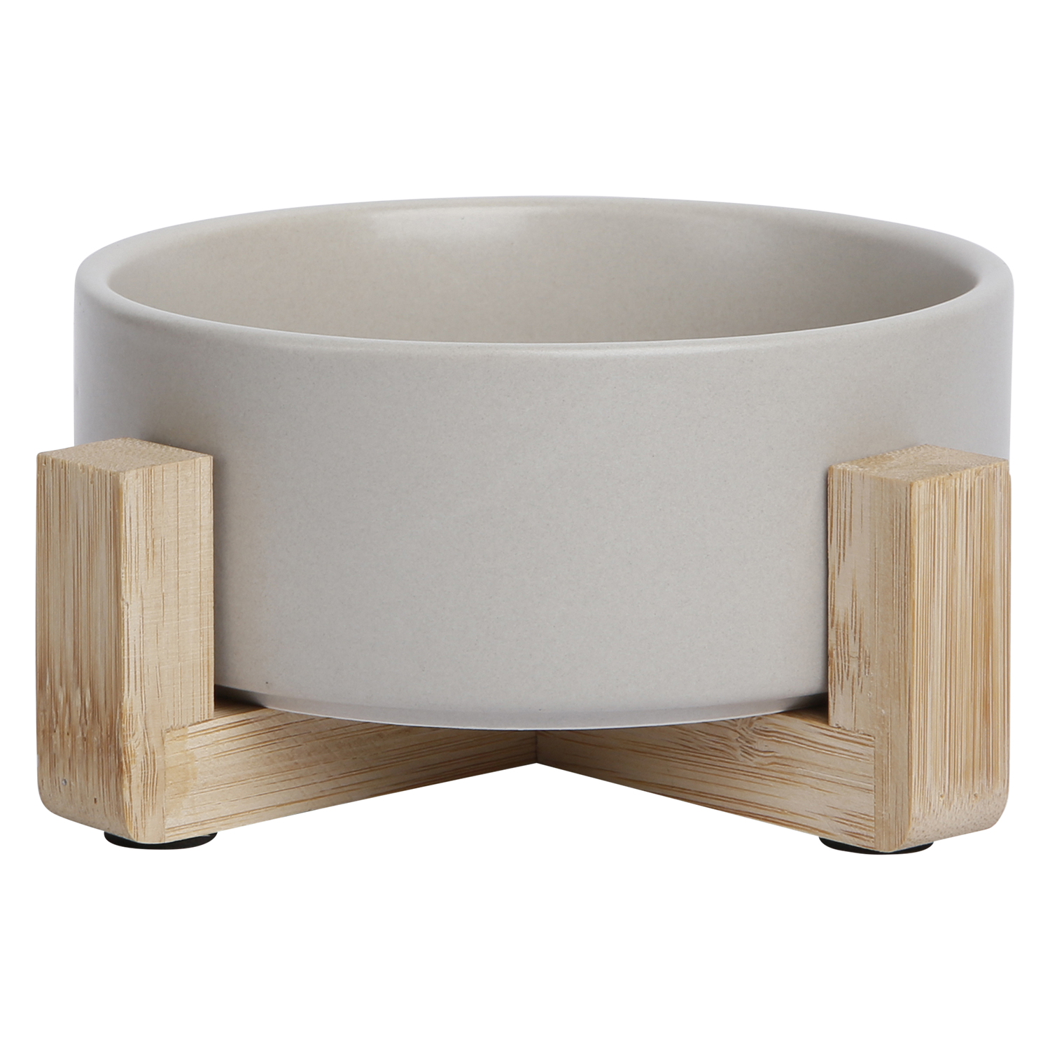 Jack and Vanilla Keramische voerbak bamboe 5th Avenue Bon Appetit (5th) - 16,5x16,5x9cm - Grijs