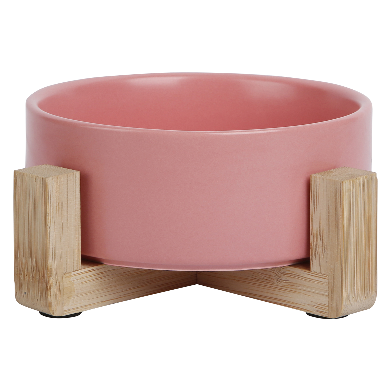 Jack and Vanilla Keramische voerbak bamboe 5th Avenue Bon Appetit (5th) - 20,5x20,5x10cm - Roze