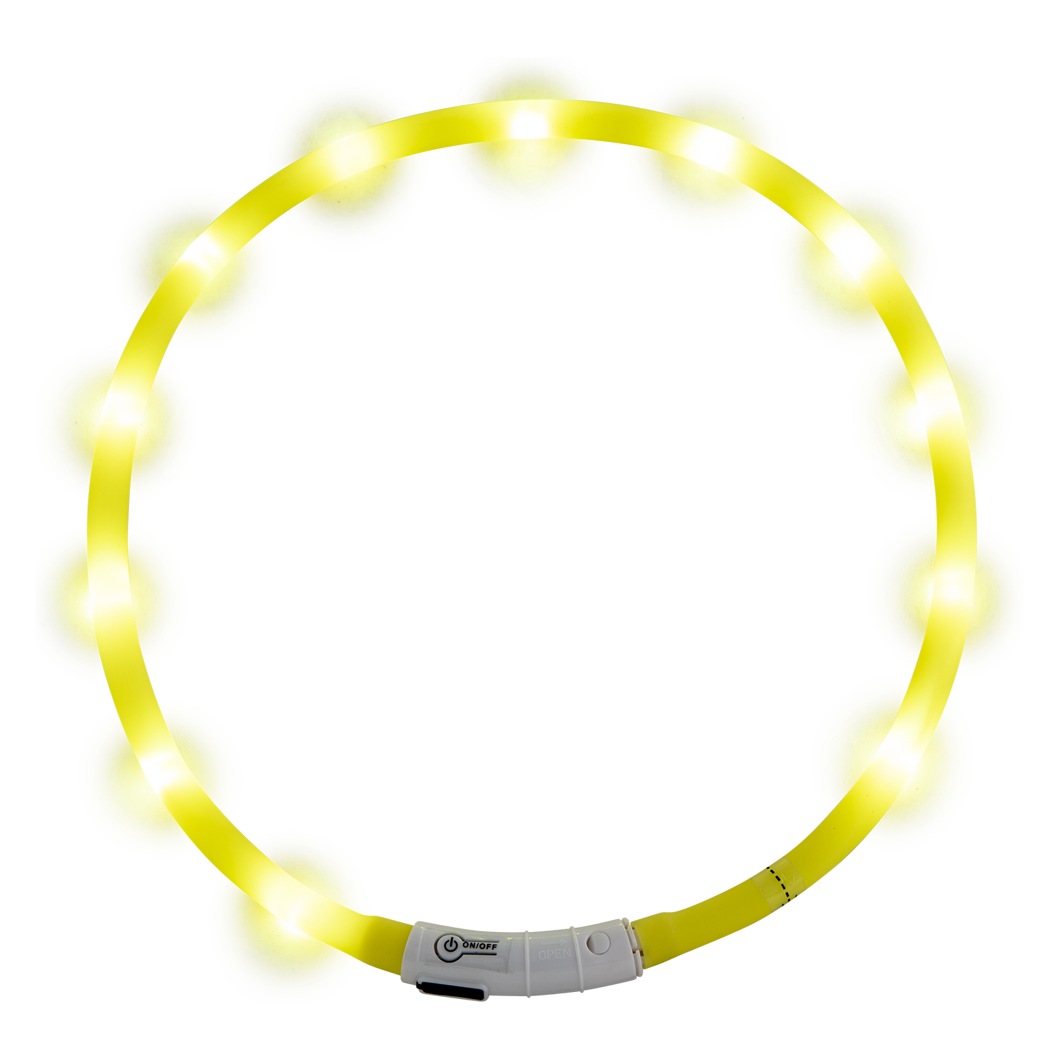 Jack and Vanilla LED halsband Sport LED Collars - 20-75cm - Geel