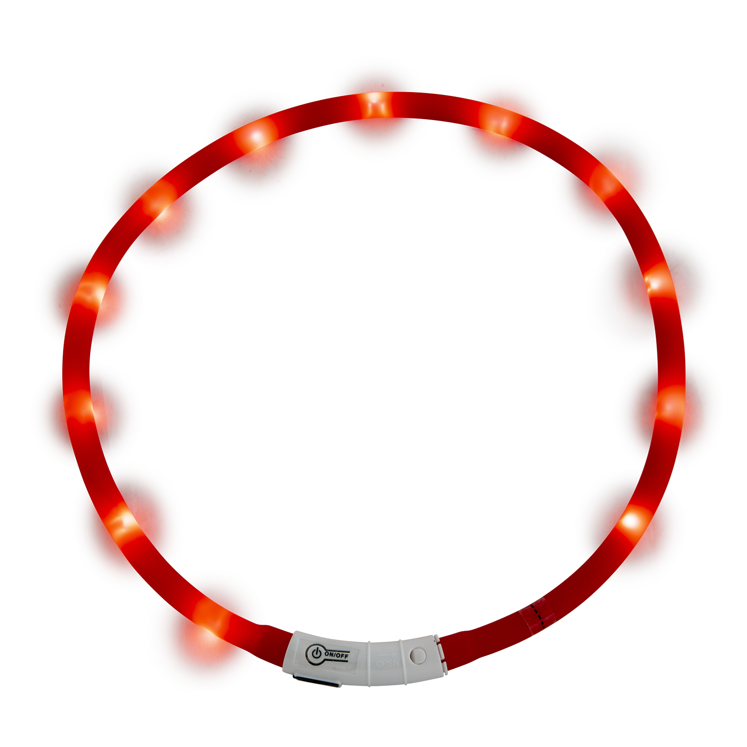 Jack and Vanilla LED halsband Sport LED Collars - 20-75cm - Rood