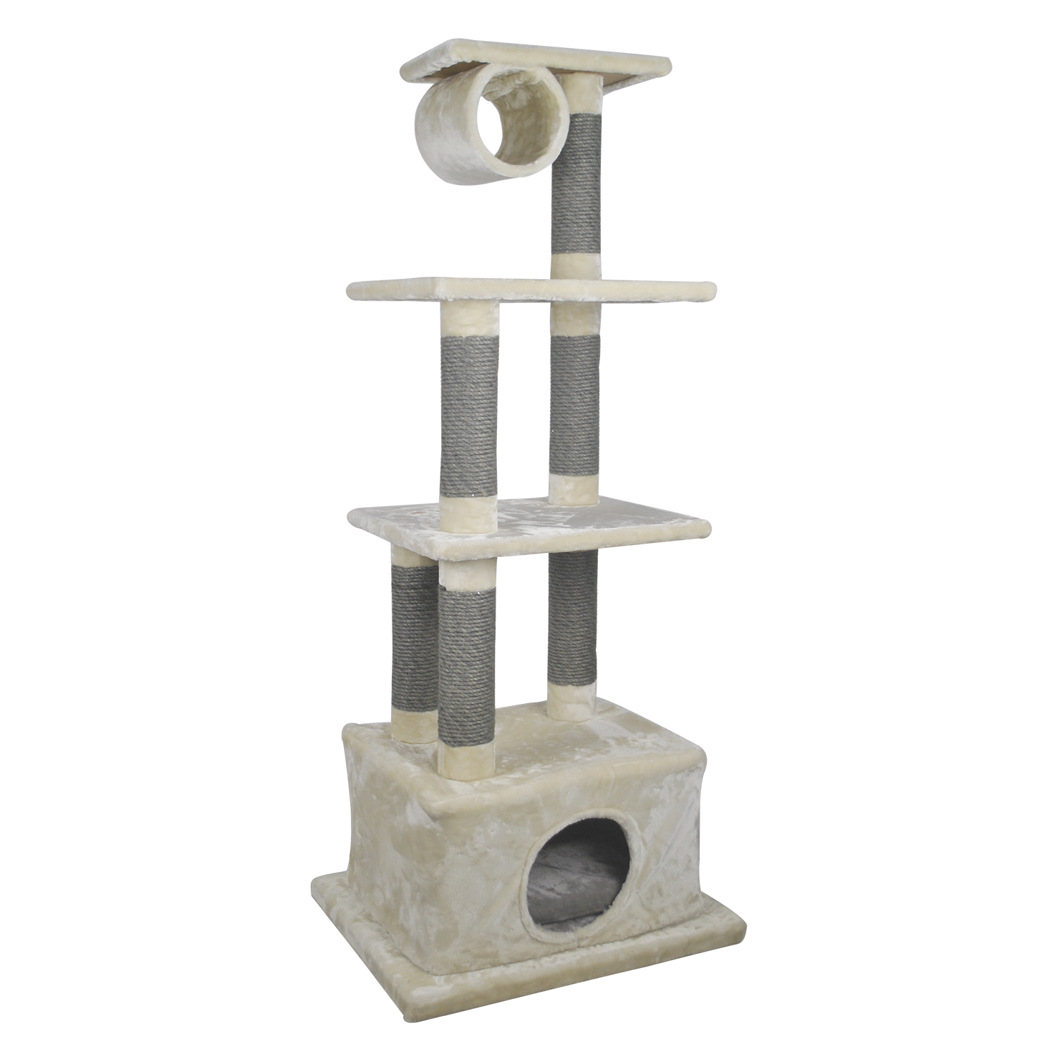 Jack and Vanilla Krabpaal Timeless Cat Trees (Home) - 60x50x151cm - Crème/Grijs