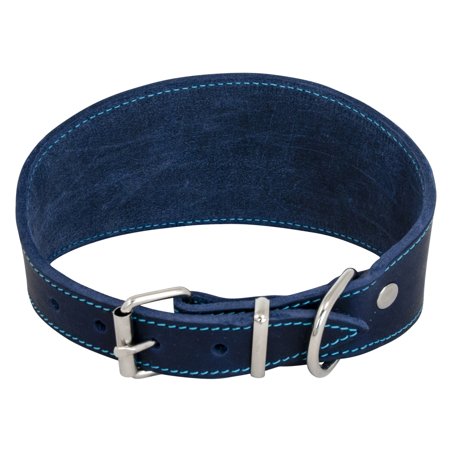 Jack and Vanilla Windhondhalsband Timeless Greased Leather - 42cm - Blauw