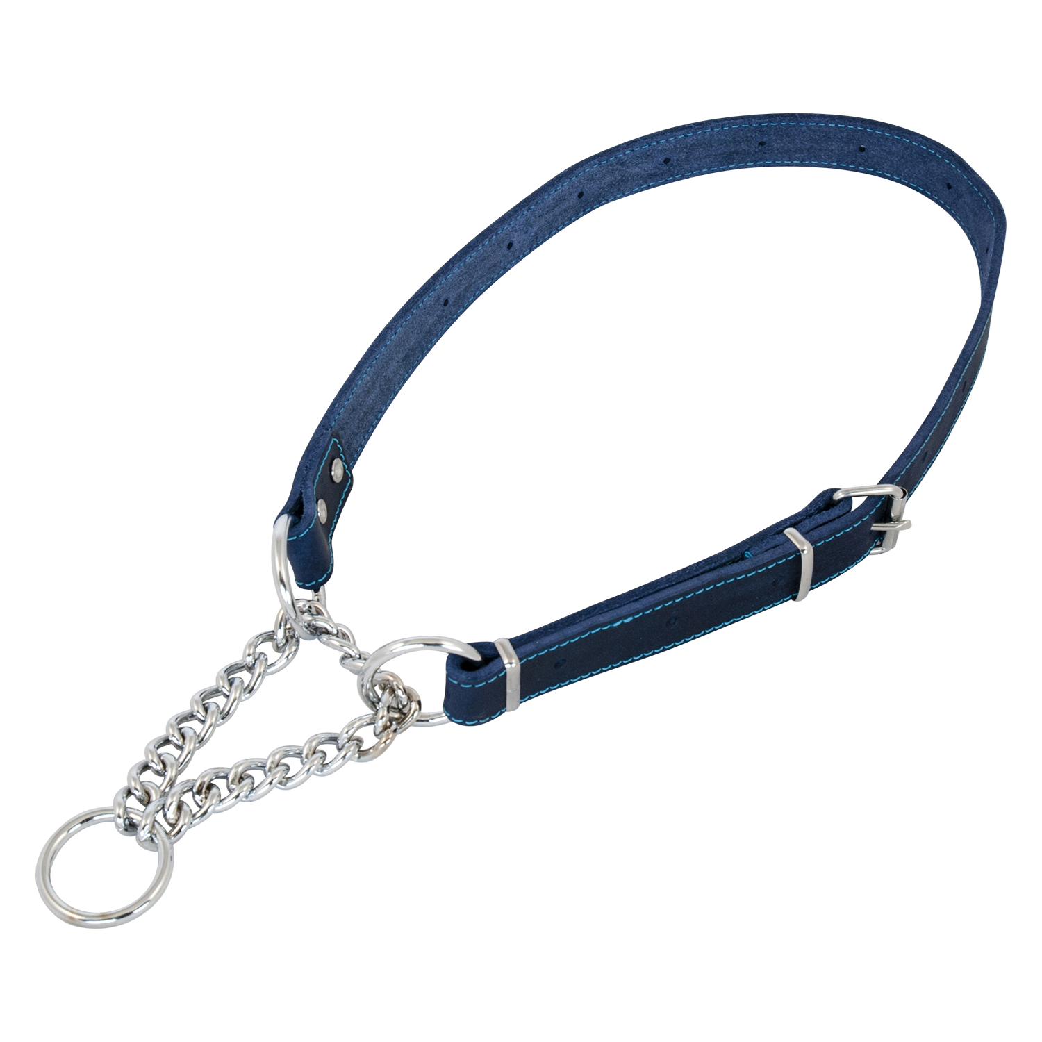 Jack and Vanilla Sliphalsband Timeless Greased Leather - 16mmx35-50cm - Blauw
