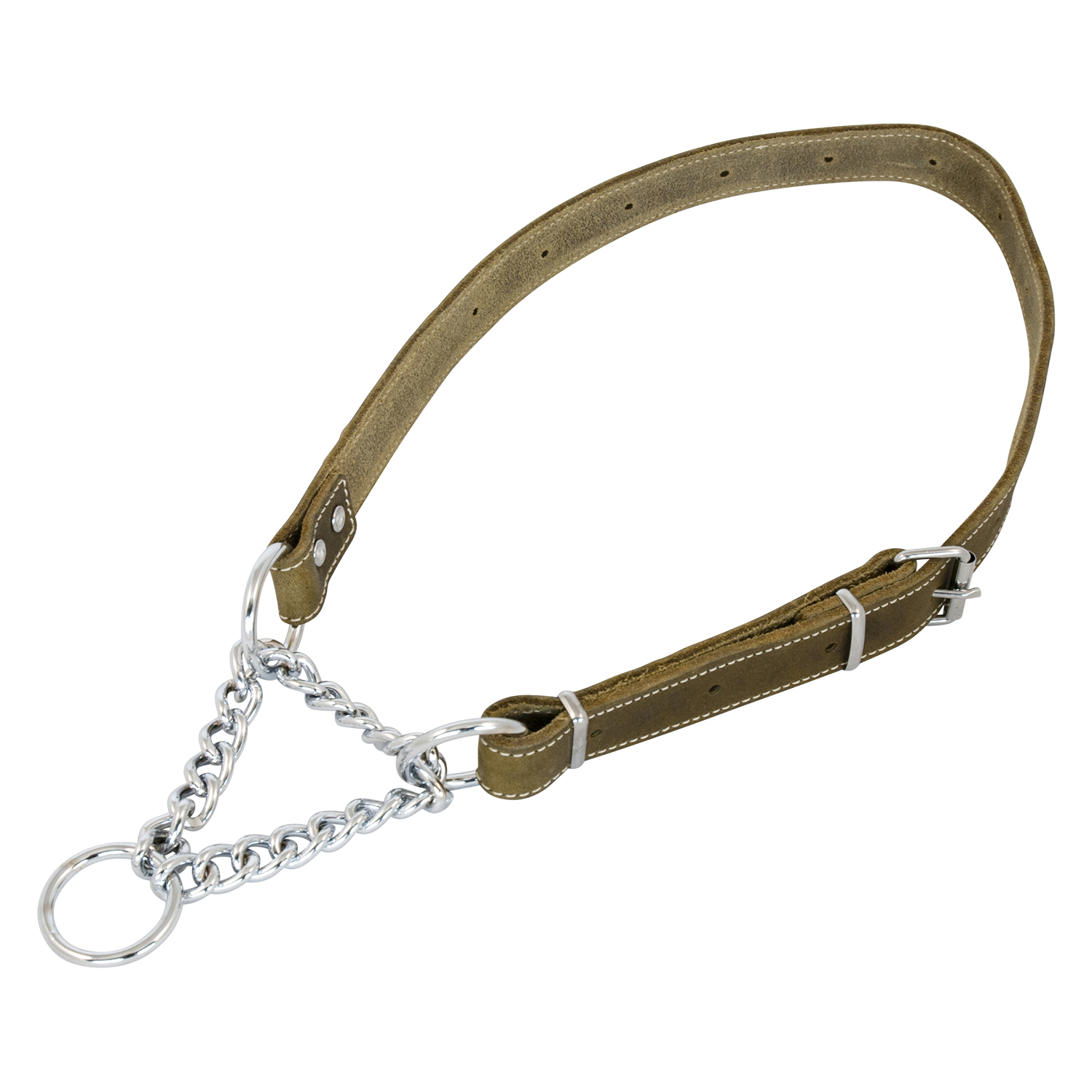 Jack and Vanilla Sliphalsband Timeless Greased Leather - 25mmx50-80cm - Groen