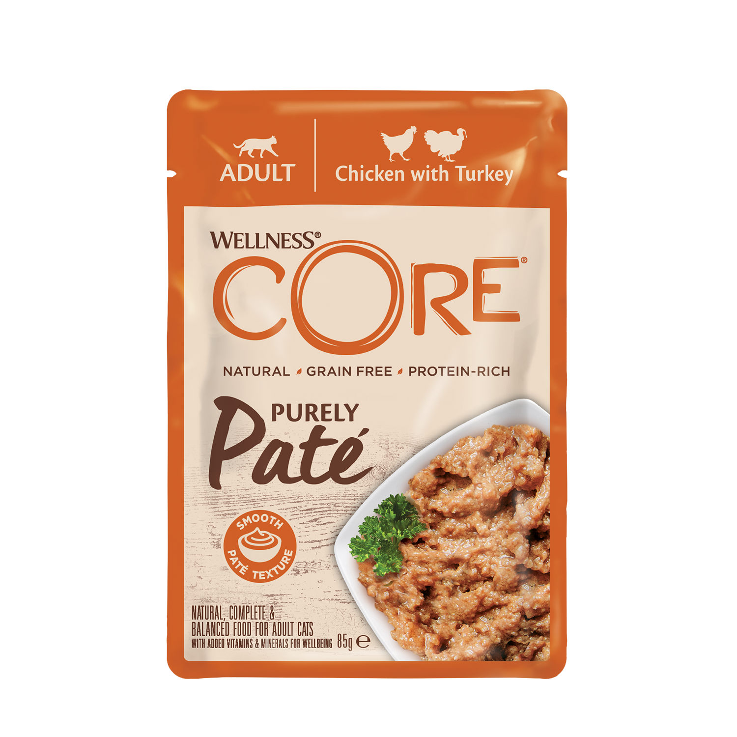 Wellness Core natte kattenvoeding paté voor katten