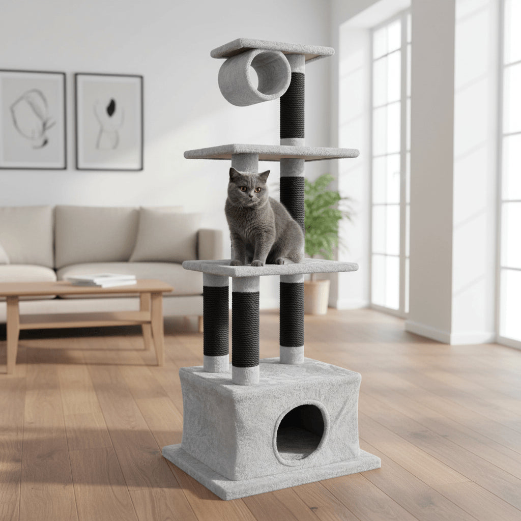 Jack and Vanilla Krabpaal Timeless Cat Trees (Home) - 60x50x151cm - Grijs/Zwart