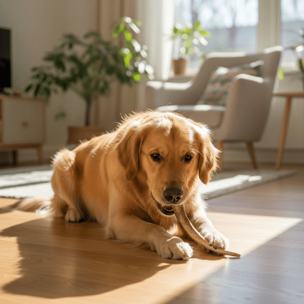 Jack and Vanilla hertengewei kauwsnack voor honden, bruin