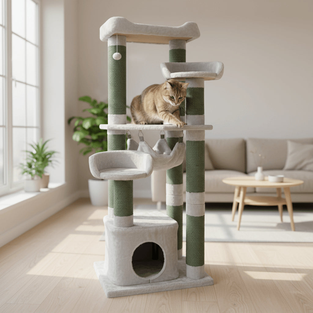 Jack and Vanilla Krabpaal Timeless Cat Trees (Home) - 60x50x160cm - Grijs