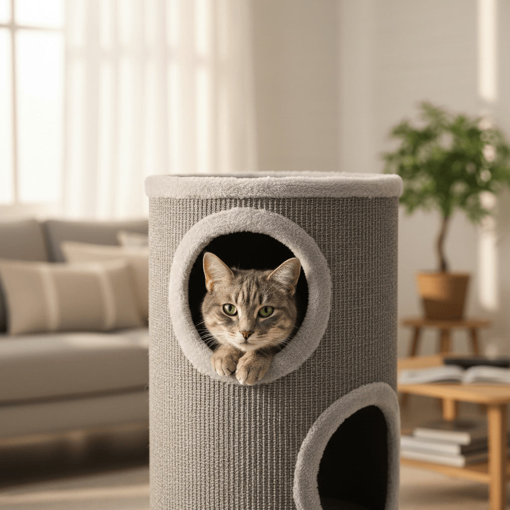 Jack and Vanilla Krabpaal Timeless Cat Trees (Time) - Ø36x70cm - Grijs