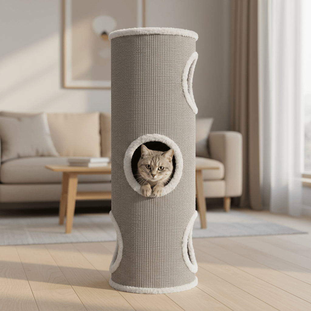 Jack and Vanilla Krabpaal Timeless Cat Trees (Time) - Ø36x100cm - Grijs