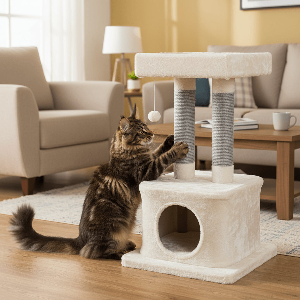 Jack and Vanilla Krabpaal Timeless Cat Trees (Home) - 50x50x86cm - Crème/Grijs