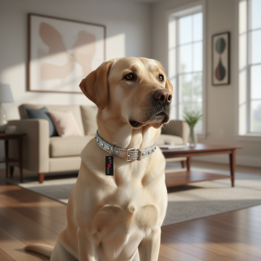 Jack and Vanilla halsband voor honden, zilver, 25 cm