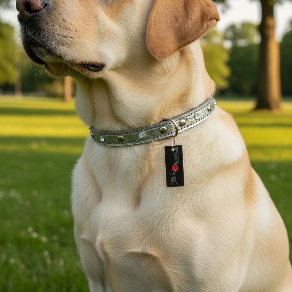 Jack and Vanilla halsband voor honden, zilver, 30 cm