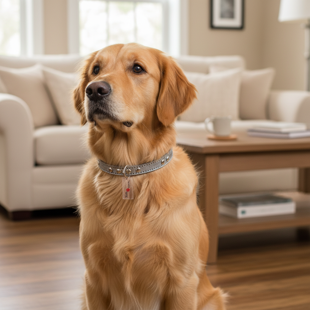 Jack and Vanilla halsband voor honden, zilver, 40 cm