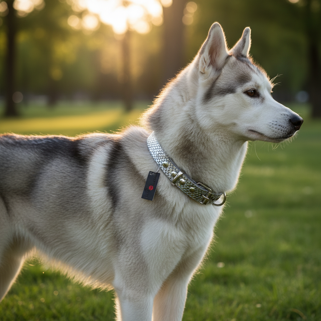 Jack and Vanilla halsband voor honden, zilver, 40 cm