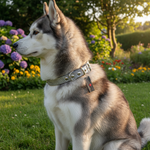 Jack and Vanilla halsband voor honden, zilver, 45 cm
