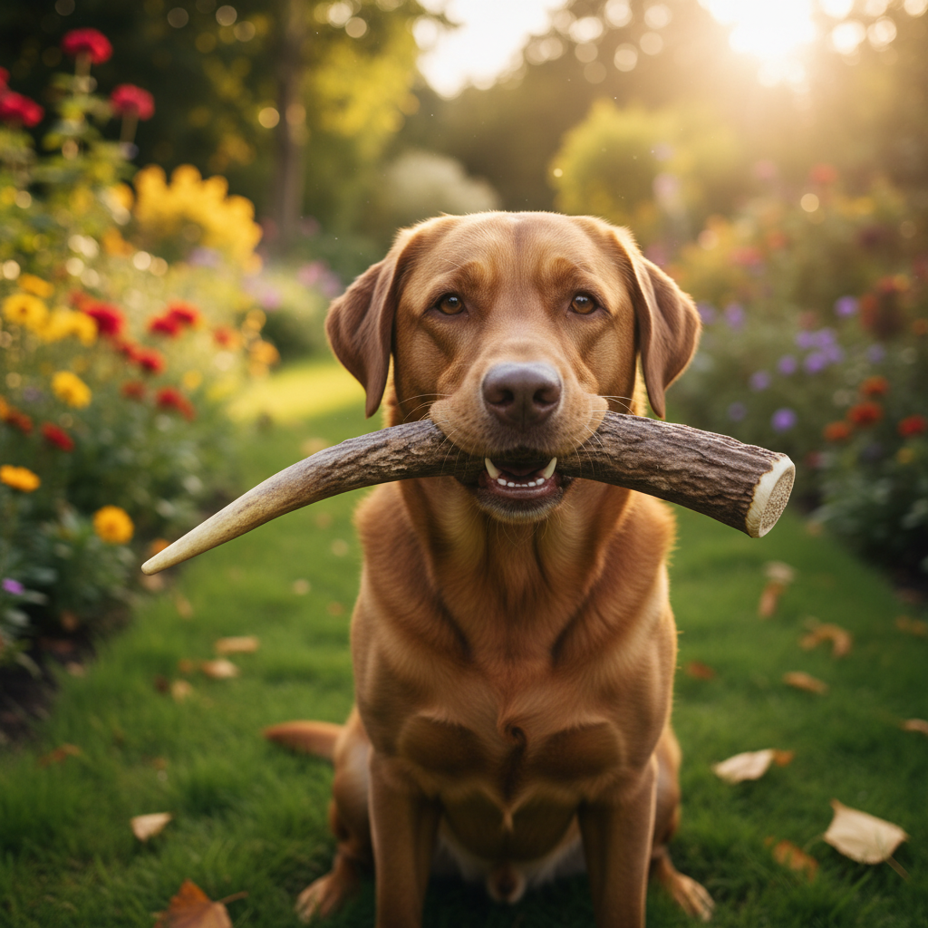 Jack and Vanilla hertengewei kauwsnack voor honden, bruin