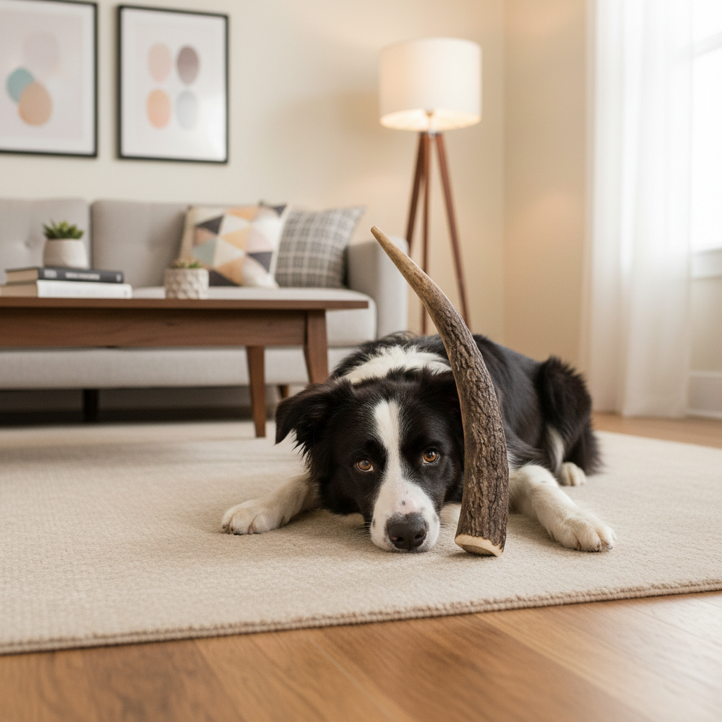Jack and Vanilla hertengewei kauwsnack voor honden, bruin