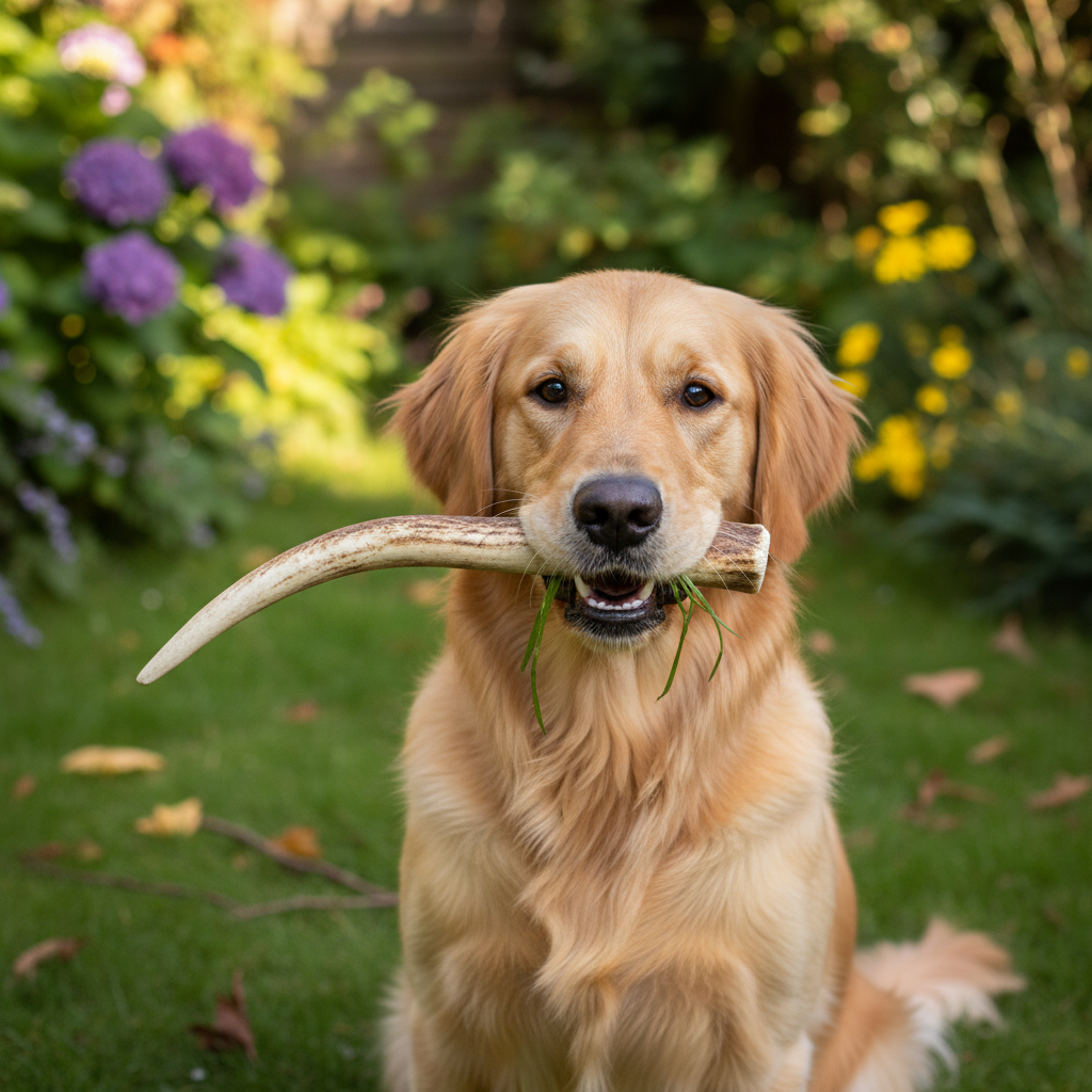 Jack and Vanilla hertengewei kauwsnack voor honden, bruin