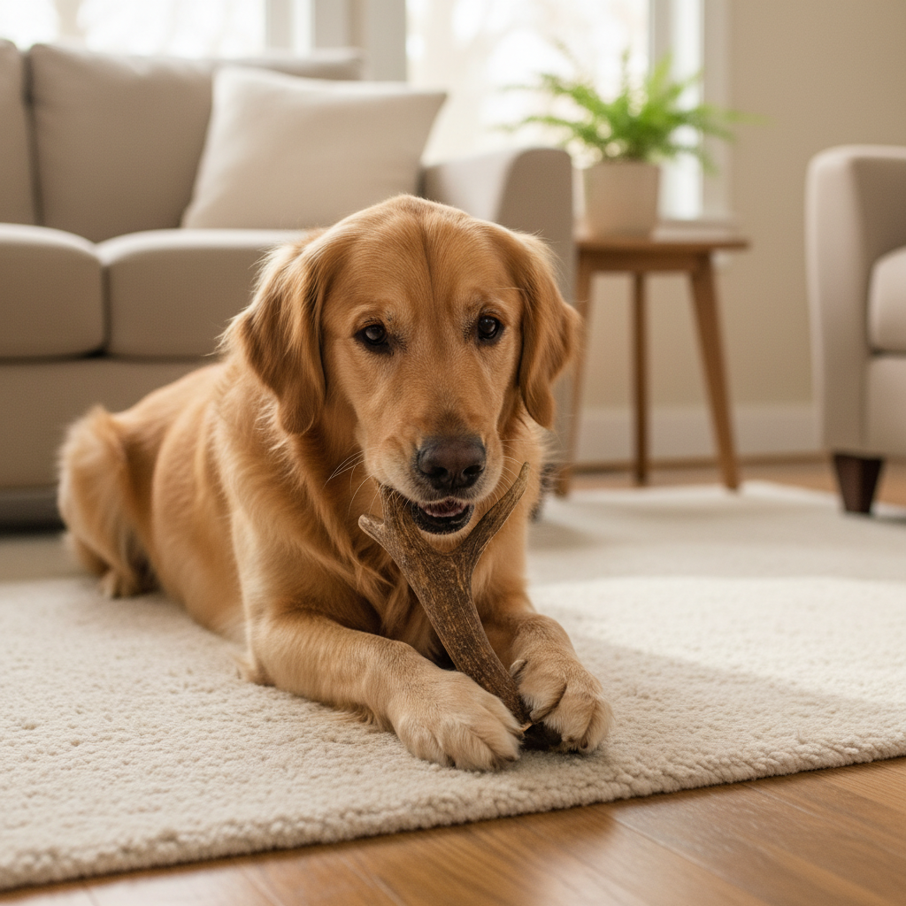 Jack and Vanilla hertengewei kauwsnack voor honden, bruin