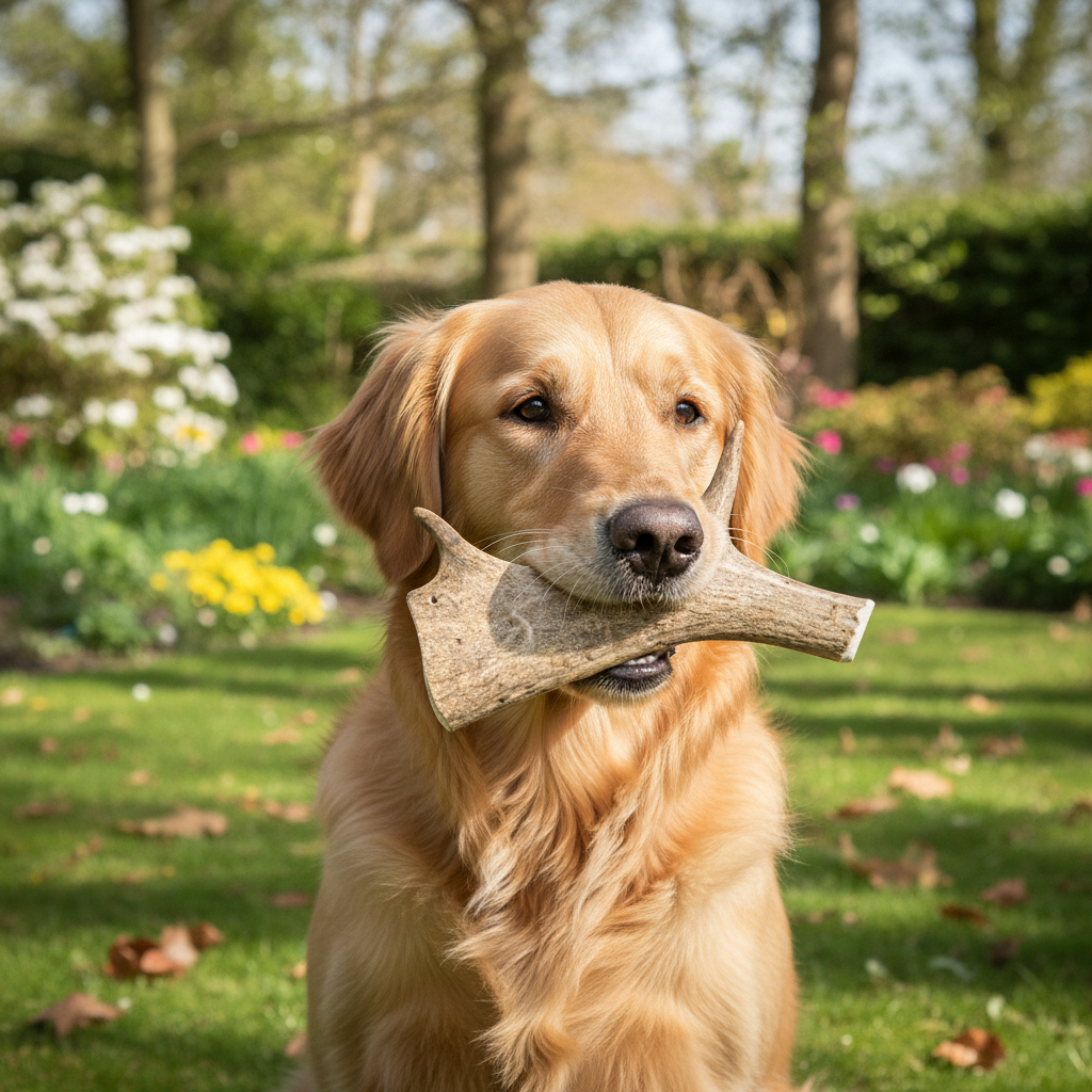 Jack and Vanilla hertengewei kauwsnack voor honden, bruin