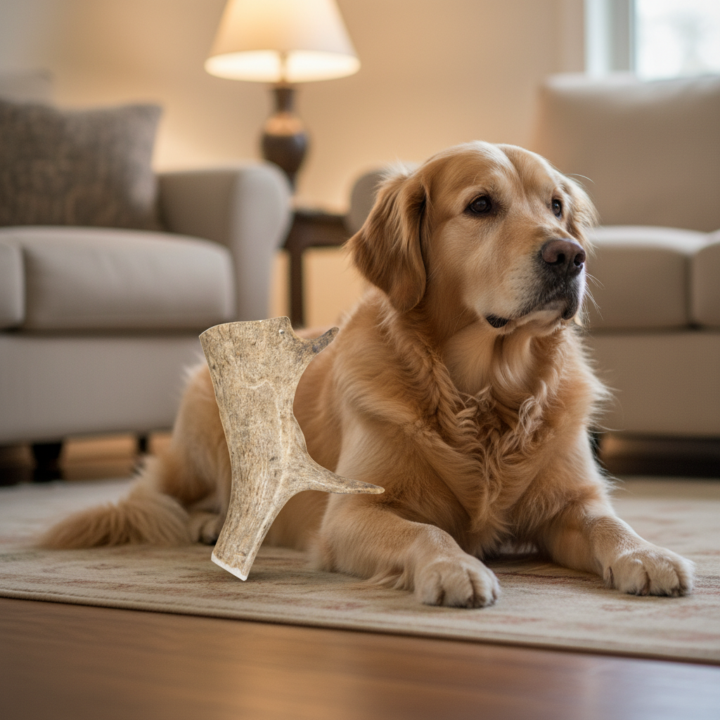 Jack and Vanilla hertengewei kauwsnack voor honden, bruin