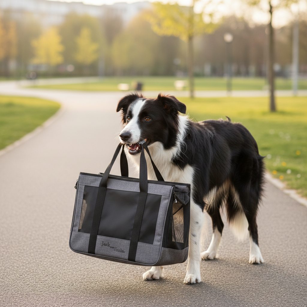 Jack and Vanilla draagtas voor honden en katten, zwart, 40 cm