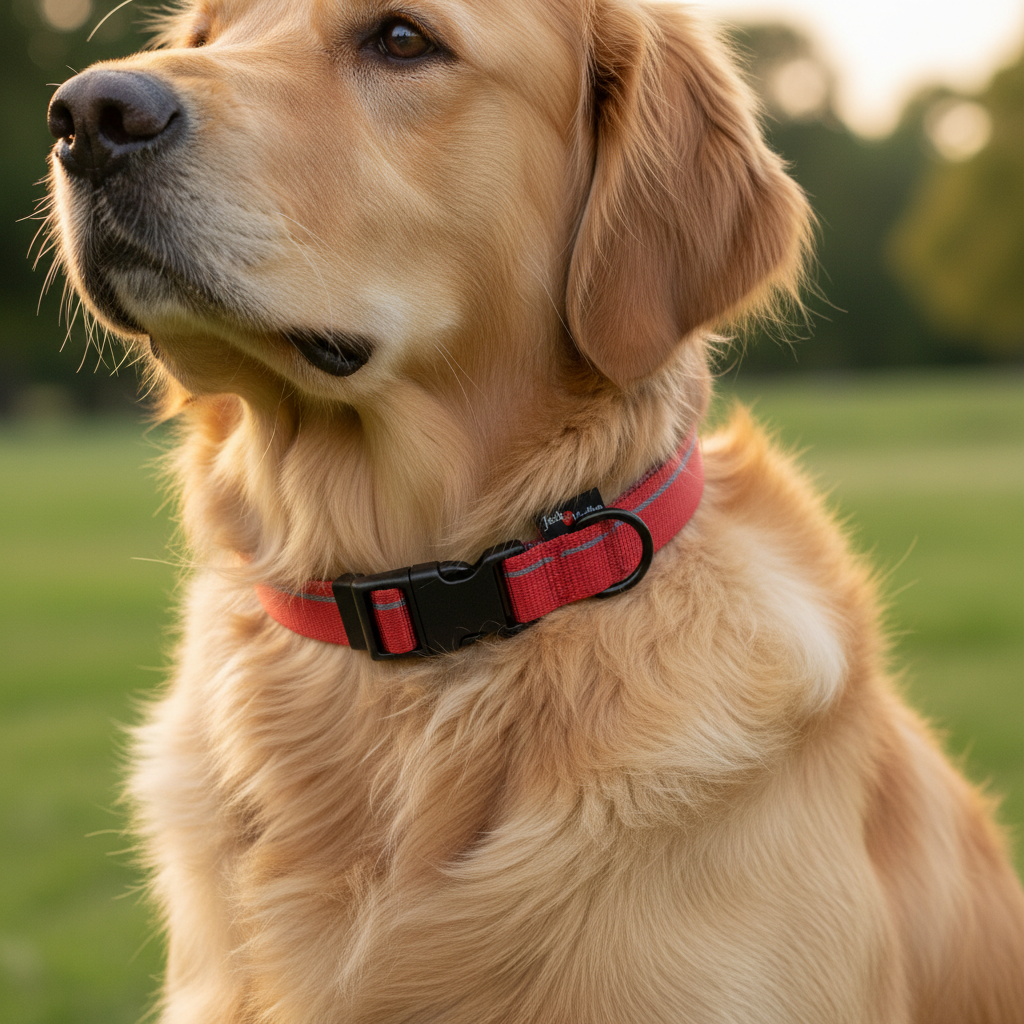 Jack and Vanilla halsband voor honden, rood, 65 cm