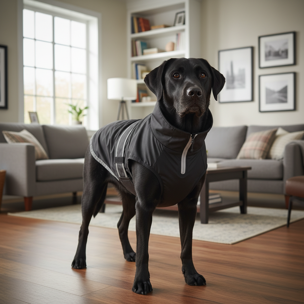 Jack and Vanilla regenjas voor honden, zwart, 60 cm