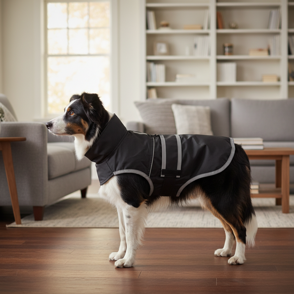 Jack and Vanilla regenjas voor honden, zwart, 70 cm