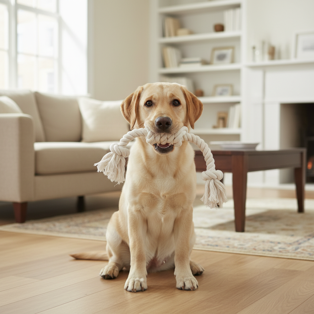 Jack and Vanilla touwspeeltje voor honden, naturel, 30 cm