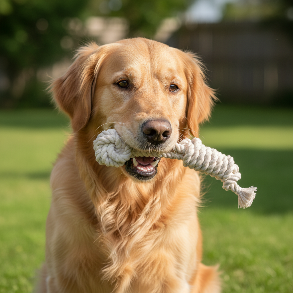 Jack and Vanilla touwspeeltje voor honden, naturel, 36 cm