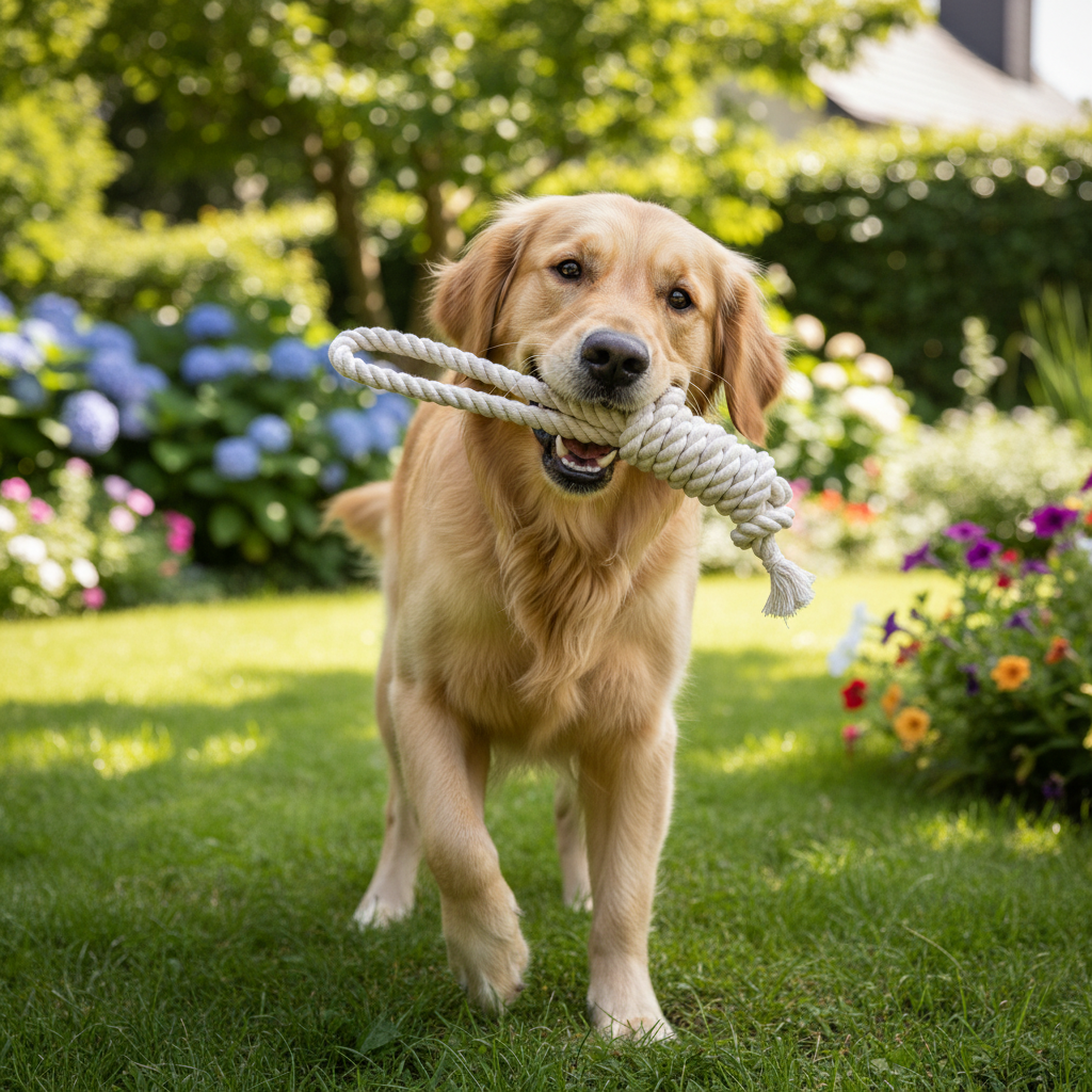 Jack and Vanilla touwspeeltje voor honden, naturel, 36 cm