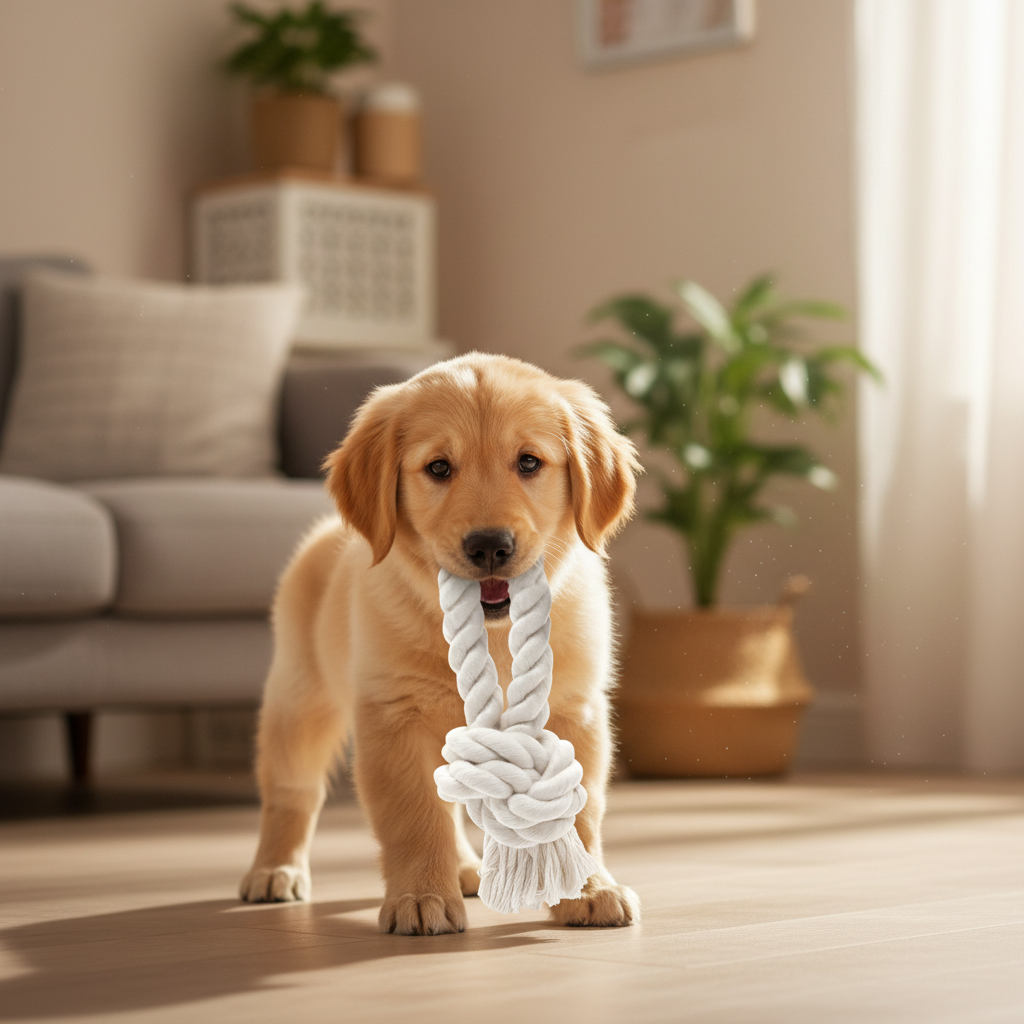 Jack and Vanilla touwspeeltje voor honden, naturel, 22 cm