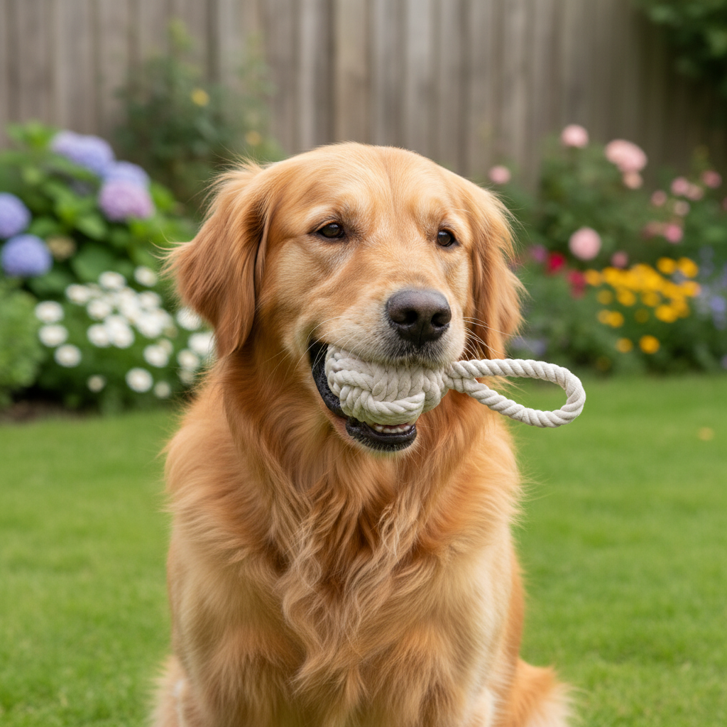 Jack and Vanilla touwspeeltje voor honden, naturel, 20 cm