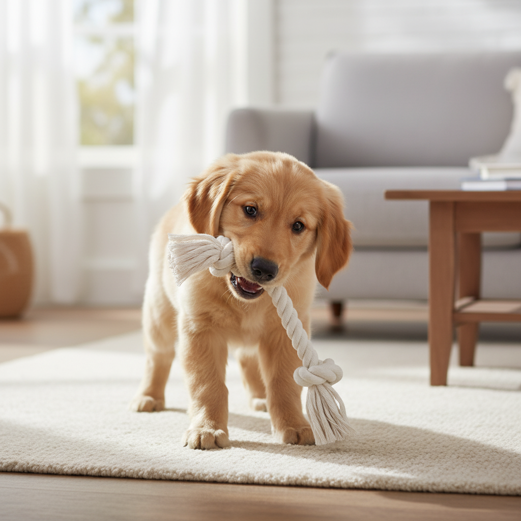 Jack and Vanilla touwspeeltje voor honden, naturel, 32 cm