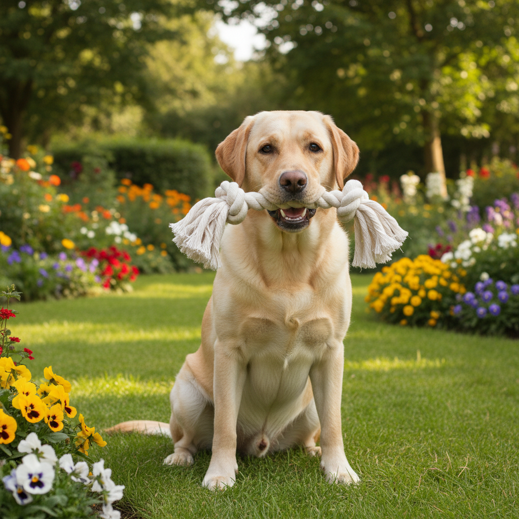 Jack and Vanilla touwspeeltje voor honden, naturel, 32 cm