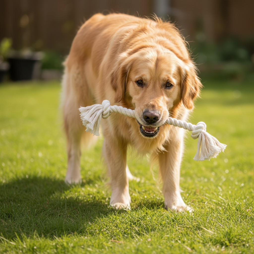 Jack and Vanilla touwspeeltje voor honden, naturel, 38 cm
