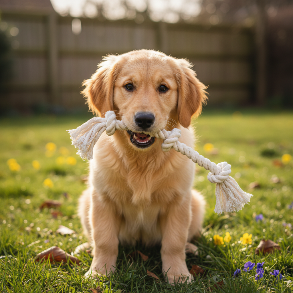 Jack and Vanilla touwspeeltje voor honden, naturel, 38 cm