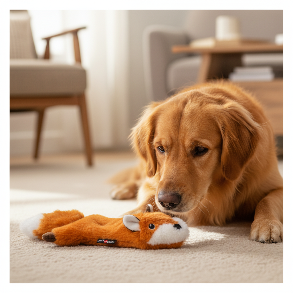Jack and Vanilla pluche knuffel voor honden, oranje