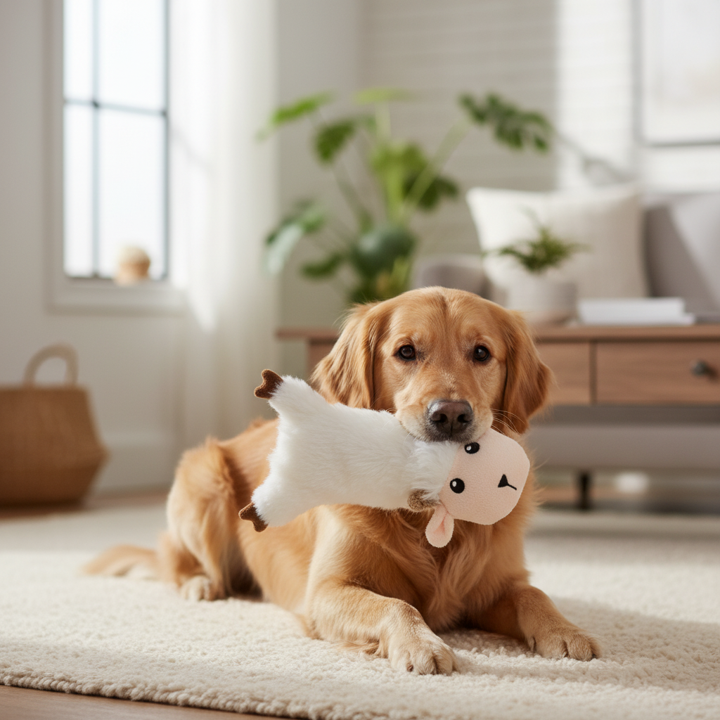 Jack and Vanilla pluche knuffel voor honden, wit