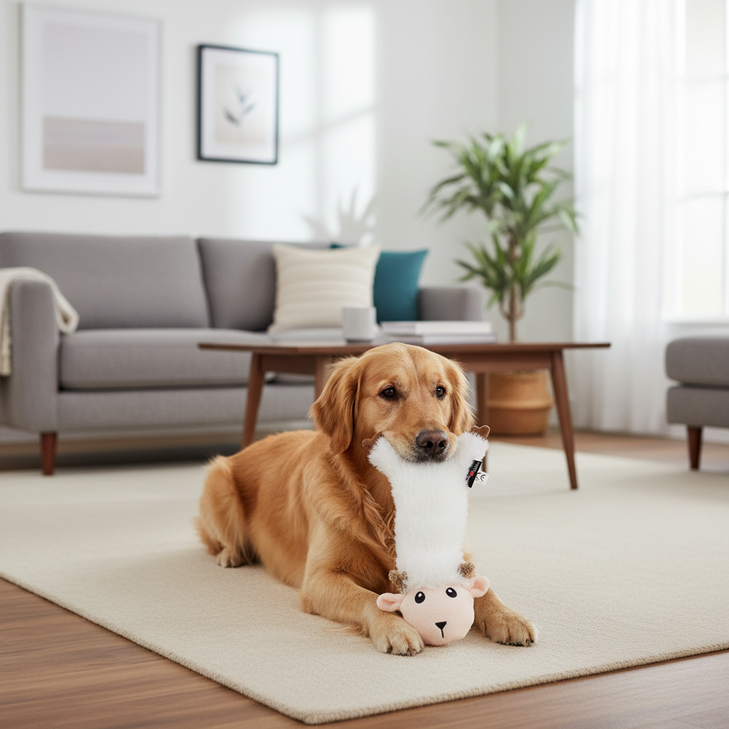 Jack and Vanilla pluche knuffel voor honden, wit