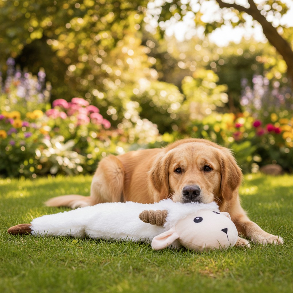 Jack and Vanilla pluche knuffel voor honden, wit