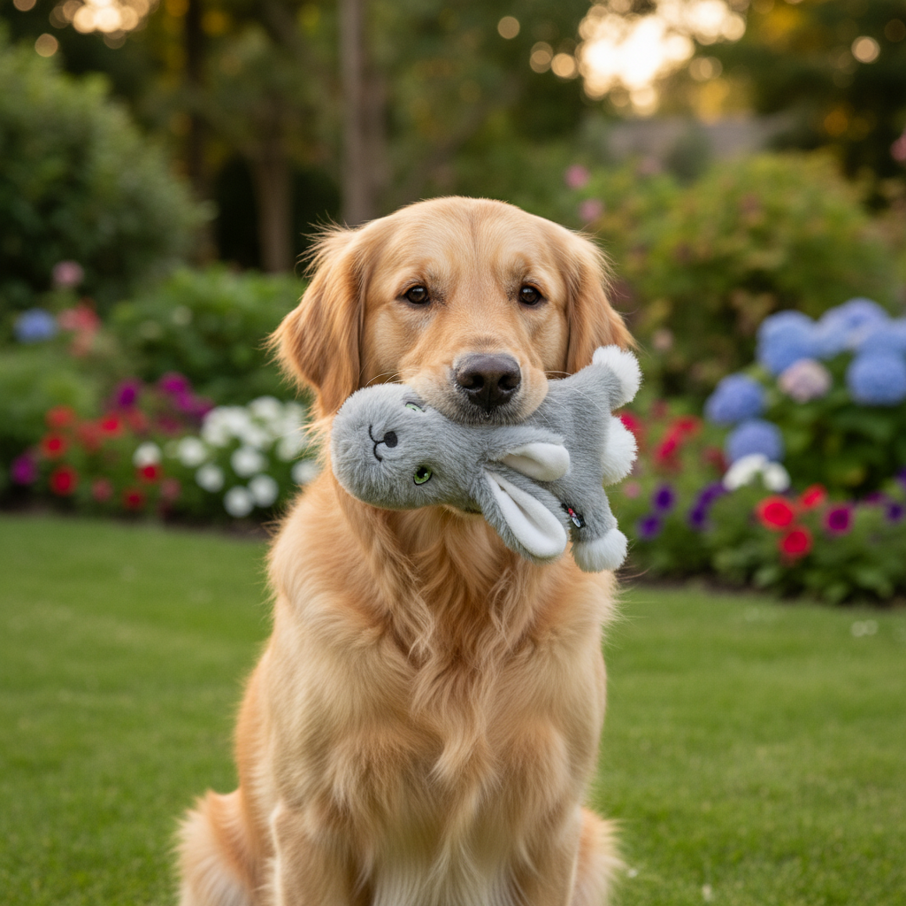 Jack and Vanilla pluche knuffel voor honden, grijs