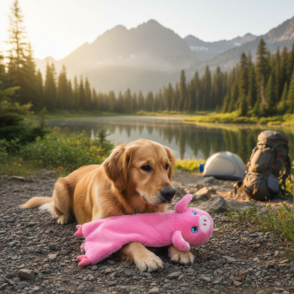 Jack and Vanilla pluche knuffel voor honden, roze